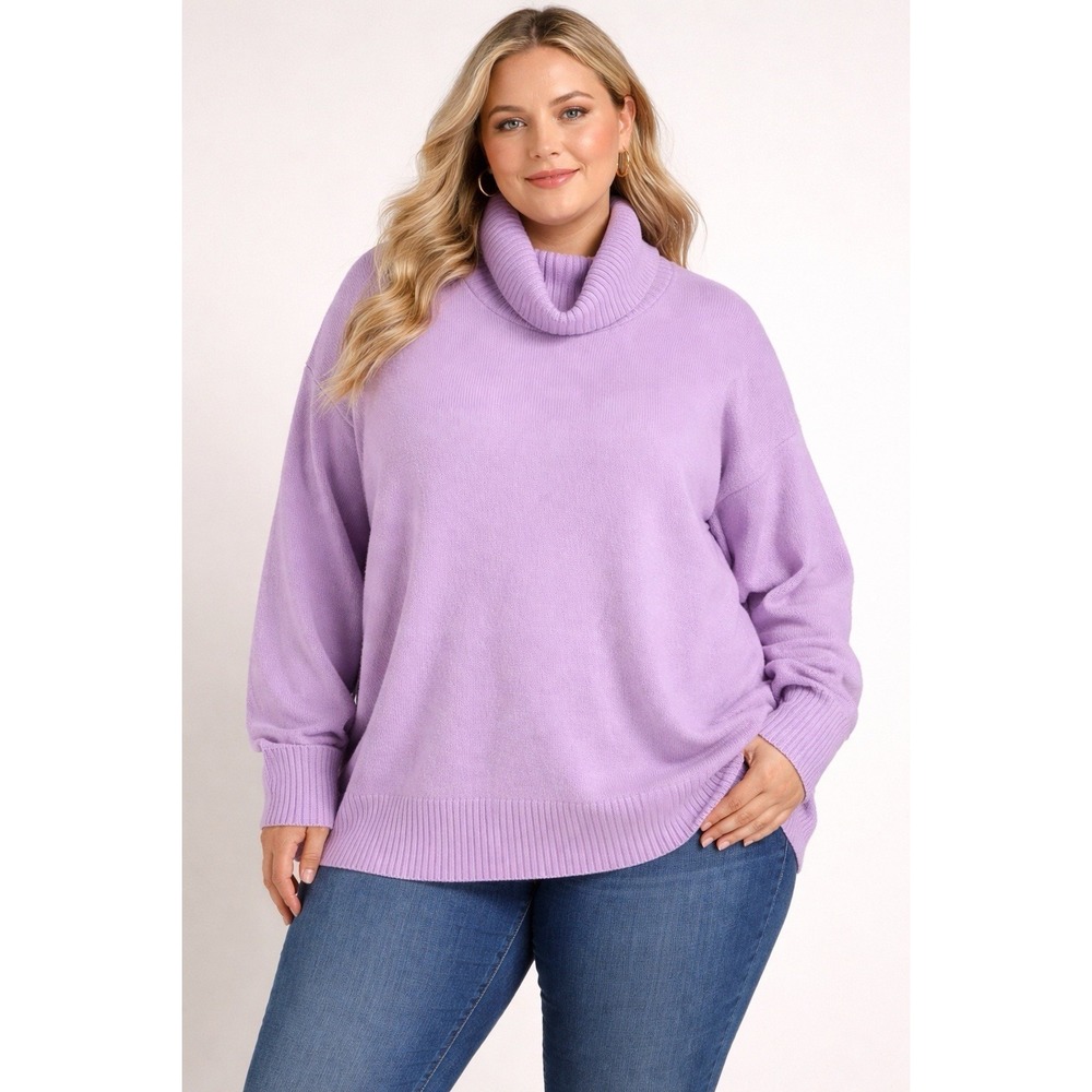 Old Navy Women's 2XL Lavender SoSoft Knitted‎ Nylon Blend Turtleneck Sweater